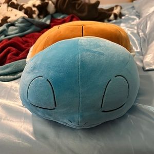 Blue and tan stuffed animal